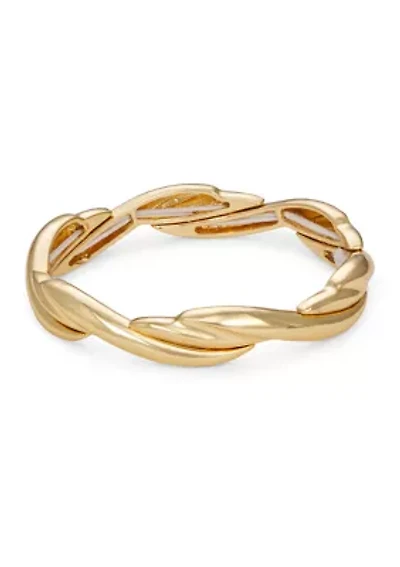 Gold Tone Butterfly Stretch Bracelet