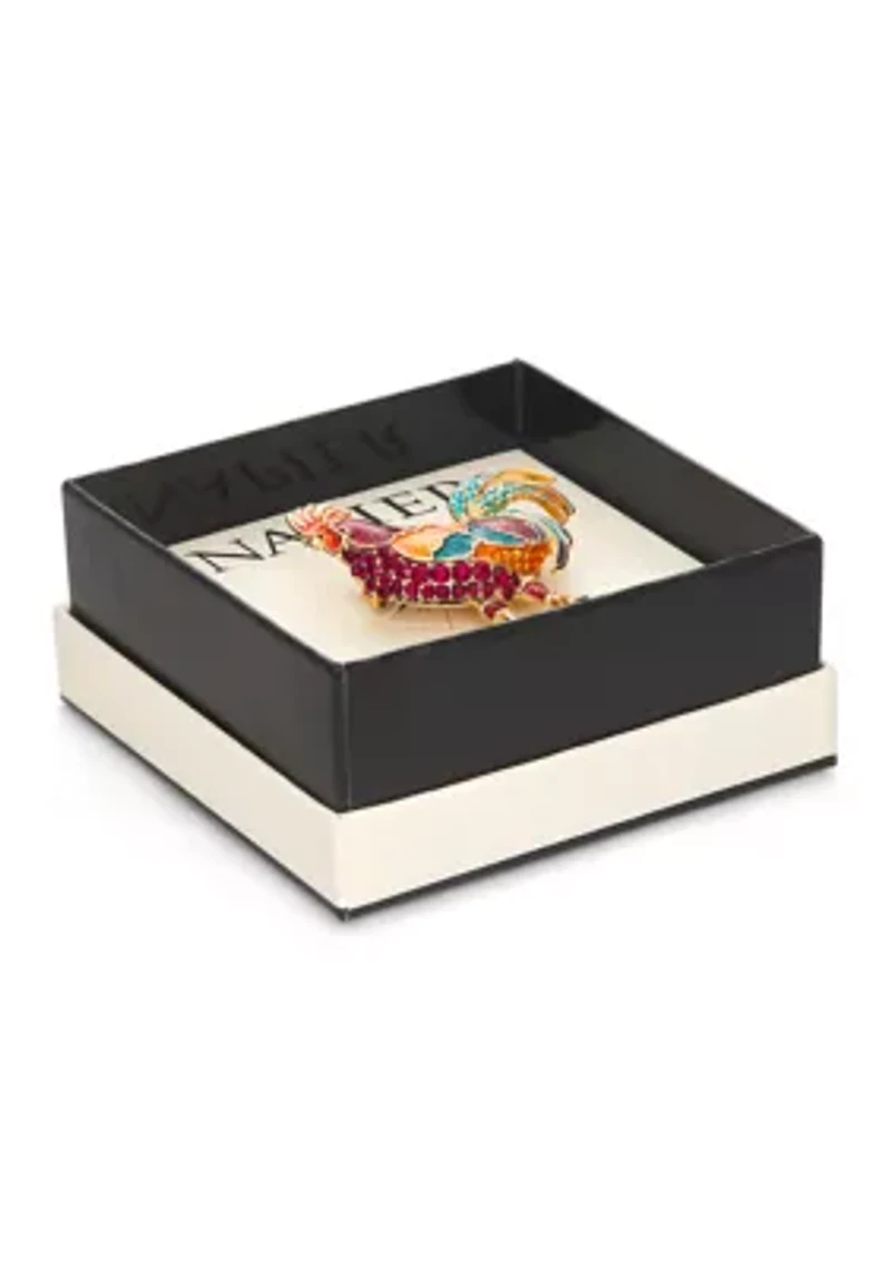 Gold Tone Multi Rooster Pin