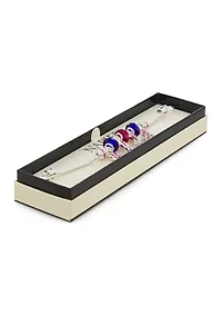 Silver Tone Red White Blue Americana Slider Bracelet