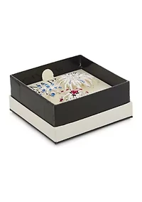 Silver Tone Red White Blue Fireworks Pin