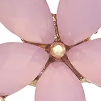Gold Tone Pink Flower Wreath Pin