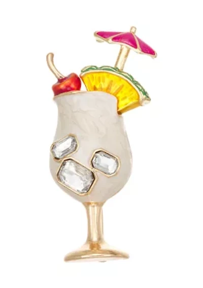 Gold Tone Multi Pina Colada Pin