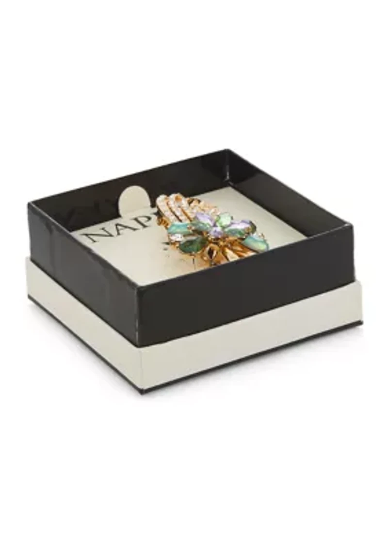 Gold Tone Multi Crystal Swag Pin