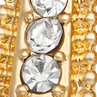 Gold Tone Crystal Tennis Racket Pin