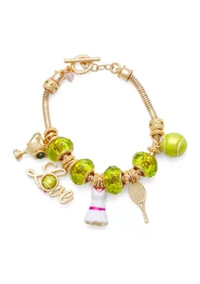 Gold Tone Multi Tennis Slider Bracelet