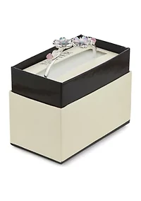 Silver Tone Purple Blue Flower Bangle Bracelet