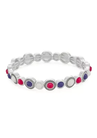 Silver Tone Stretch Bracelet