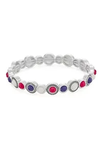 Silver Tone Stretch Bracelet