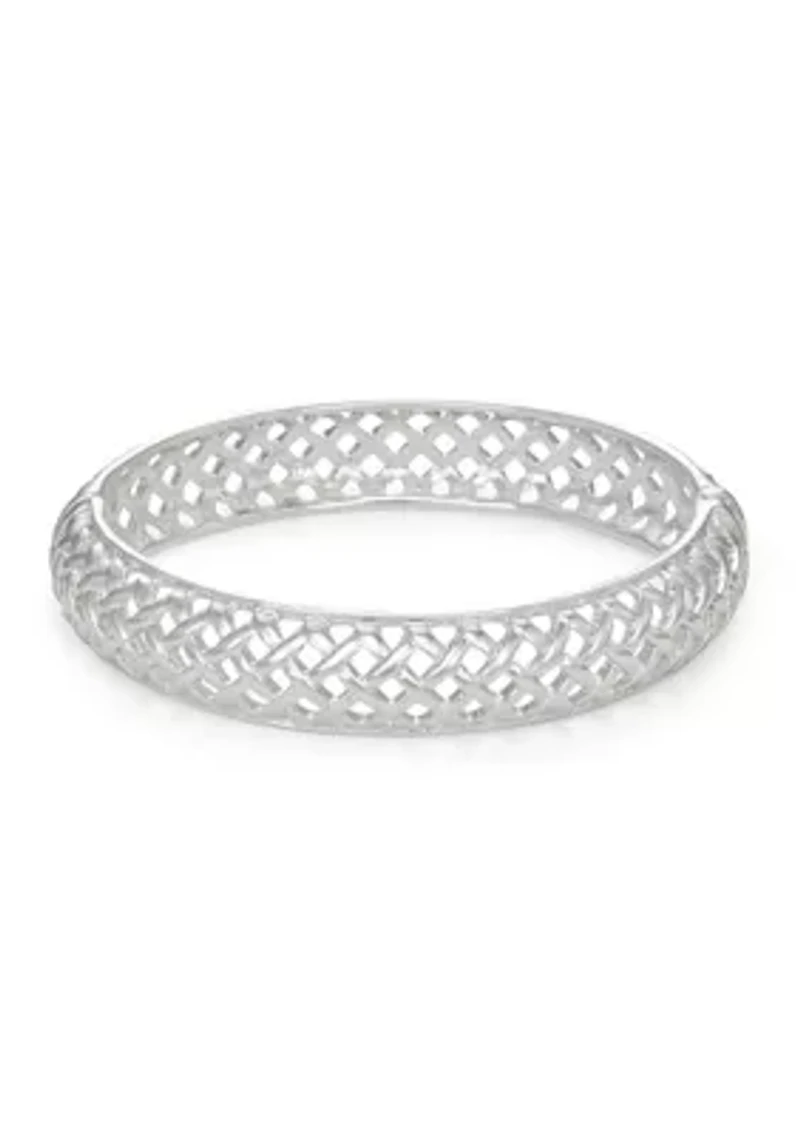 Silver Tone Mixed Stars Bangle Bracelet