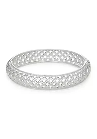 Silver Tone Mixed Stars Bangle Bracelet