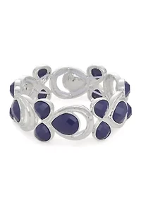 Silver Tone Royal Stretch Bracelet