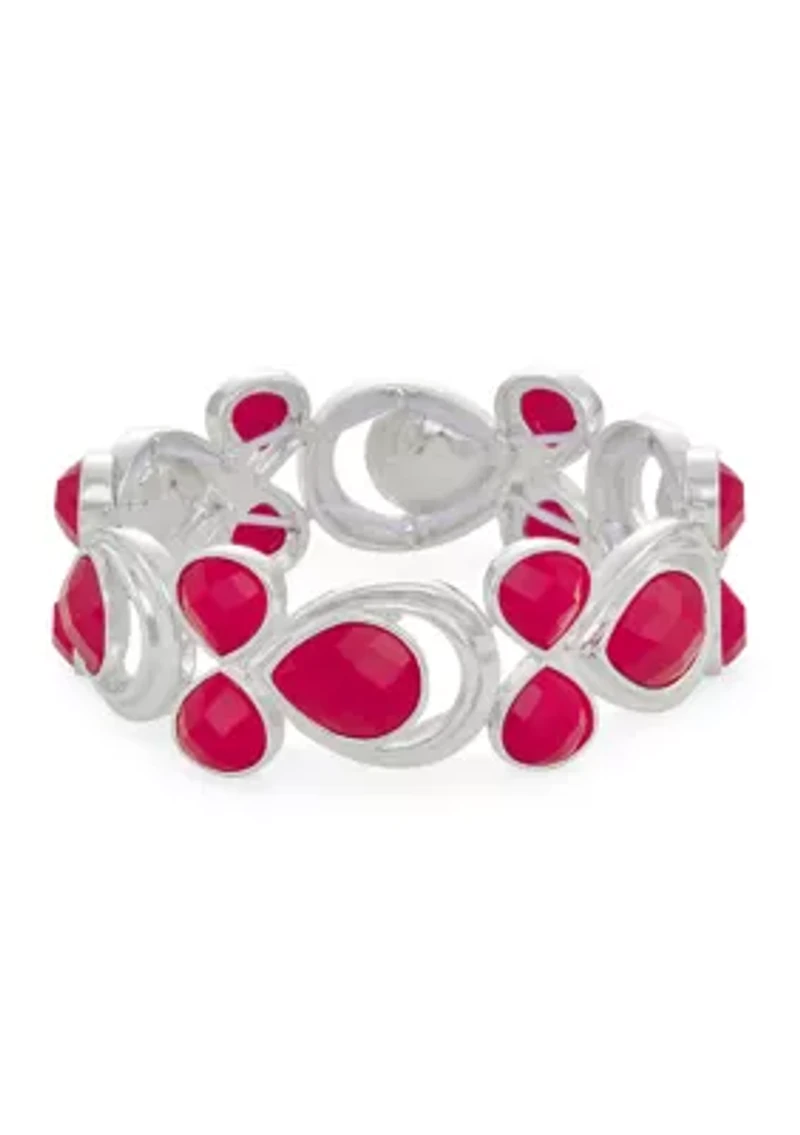Silver Tone Royal Stretch Bracelet