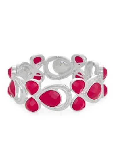 Silver Tone Royal Stretch Bracelet