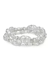 Silver Tone Stretch Bracelet Set