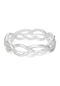 Silver Tone Leaves Stretch Bracelet