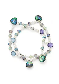 Multi Abalone Stretch Bracelet Set