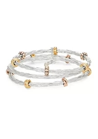 Tri Tone Bangle Bracelet Set