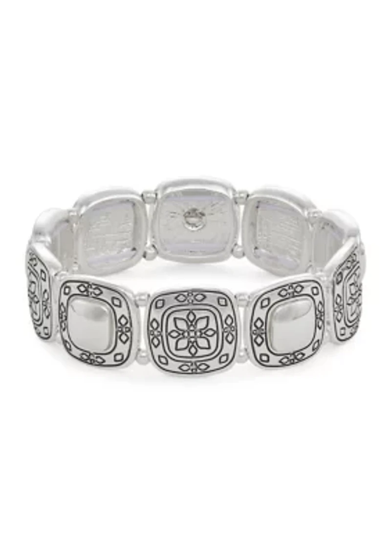Silver Tone West Stretch Bracelet