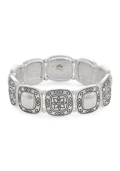 Silver Tone West Stretch Bracelet