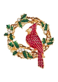 Cardinal Wreath Pin