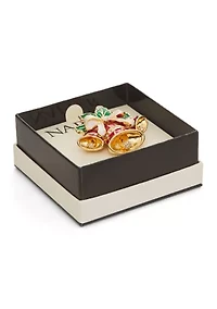 Gold Tone Red Bells Pin 
