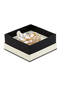 Holiday White Beaded Crystal Pin