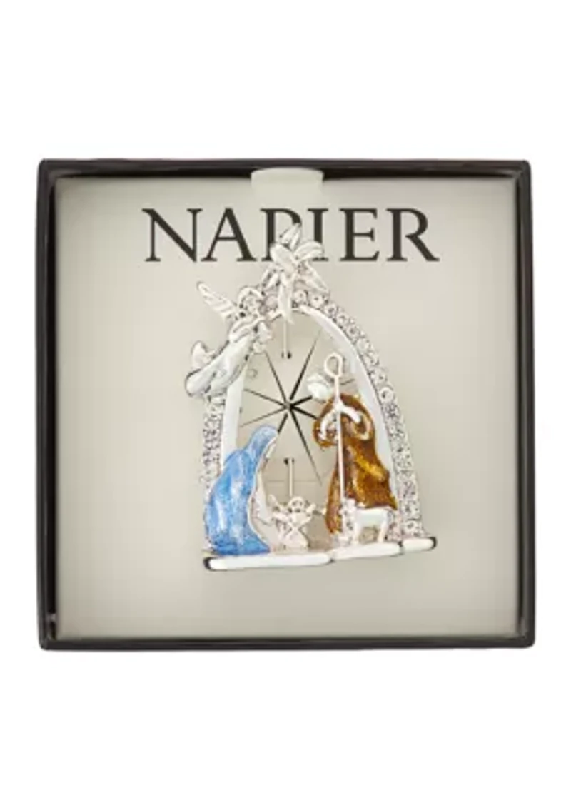 Holiday Nativity Box Pin