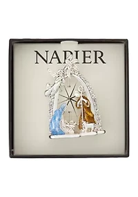 Holiday Nativity Box Pin