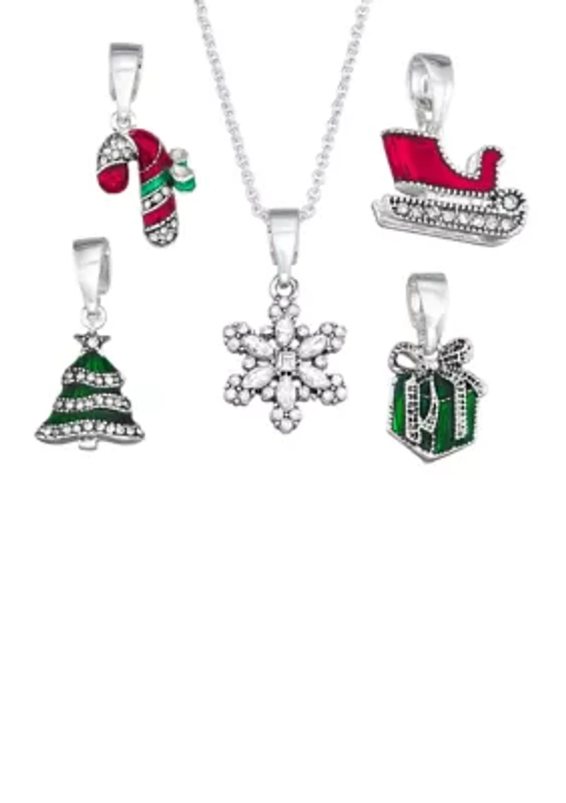  Holiday Xmas Multi Charm Necklace