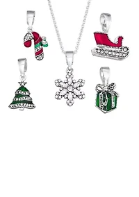  Holiday Xmas Multi Charm Necklace