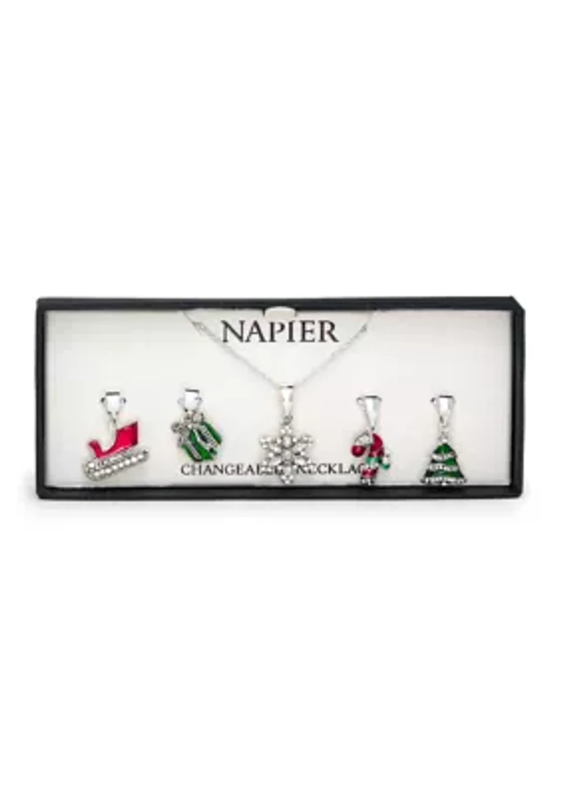  Holiday Xmas Multi Charm Necklace