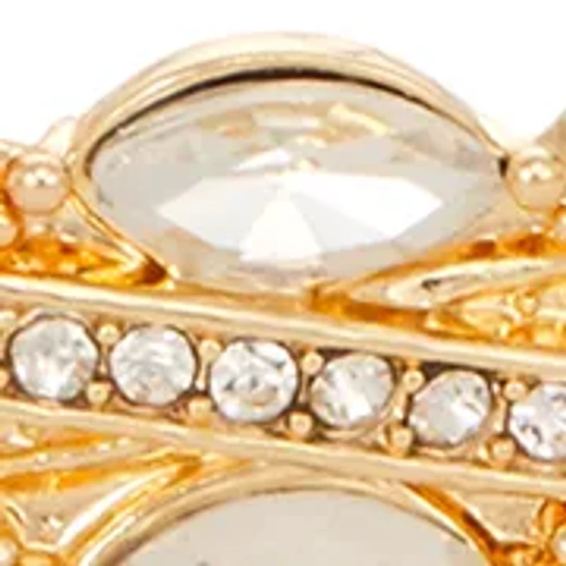 Gold Tone Crystal Stone Bangle 