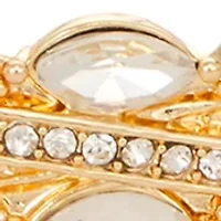 Gold Tone Crystal Stone Bangle 