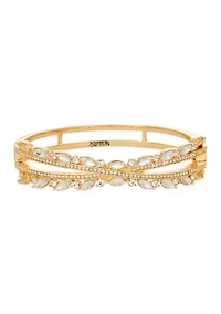 Gold Tone Crystal Stone Bangle 