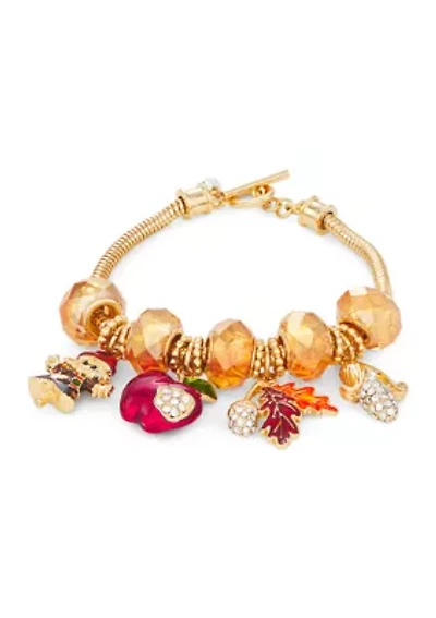 Gold Tone Autumn Slider Bracelet