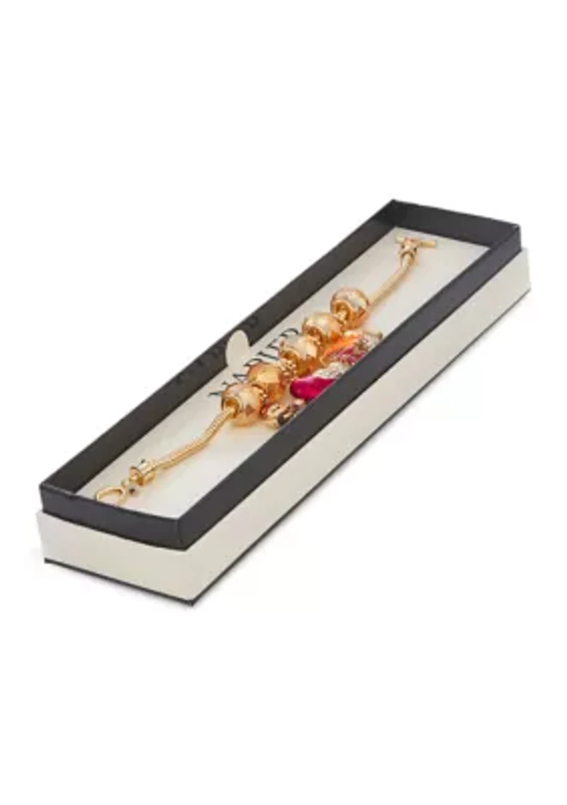 Gold Tone Autumn Slider Bracelet