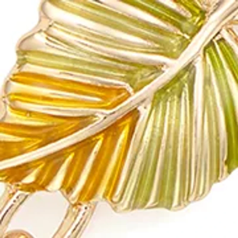 Gold Tone Multi Fall Leaves Flex Bracelet