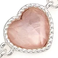 Silver-Tone Pink Heart Flex Bracelet