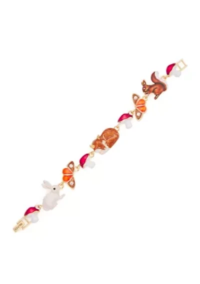 Gold Tone Multi Squirrel Flex Bracelet