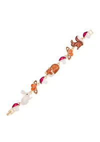 Gold Tone Multi Squirrel Flex Bracelet