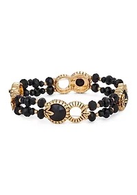 Gold-Tone Jet Flower Stretch Bracelet