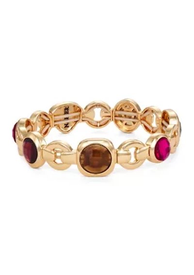 Gold-Tone Multi Golden Tonals Stretch Bracelet