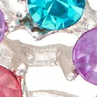 Silver Tone Color Stones Pin