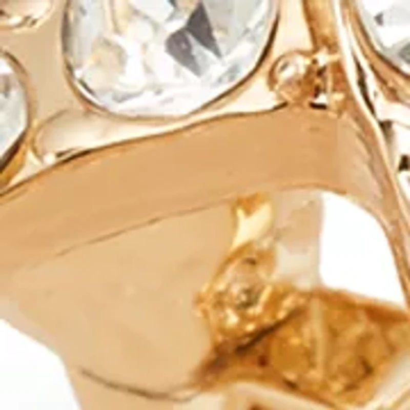 Gold Tone Crystal Flower Pin