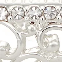 Silver Tone Hinge Filigree Bangle Bracelet