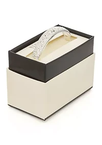 Silver Tone Hinge Filigree Bangle Bracelet