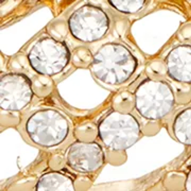 Gold-Tone Crystal Layered Bangle