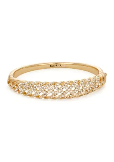 Gold-Tone Crystal Layered Bangle