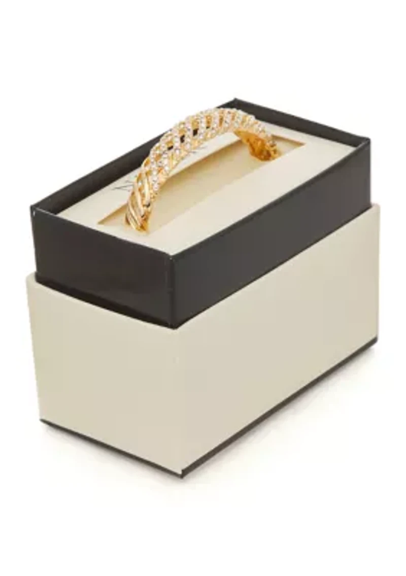 Gold-Tone Crystal Layered Bangle