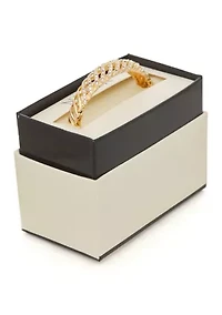 Gold-Tone Crystal Layered Bangle 